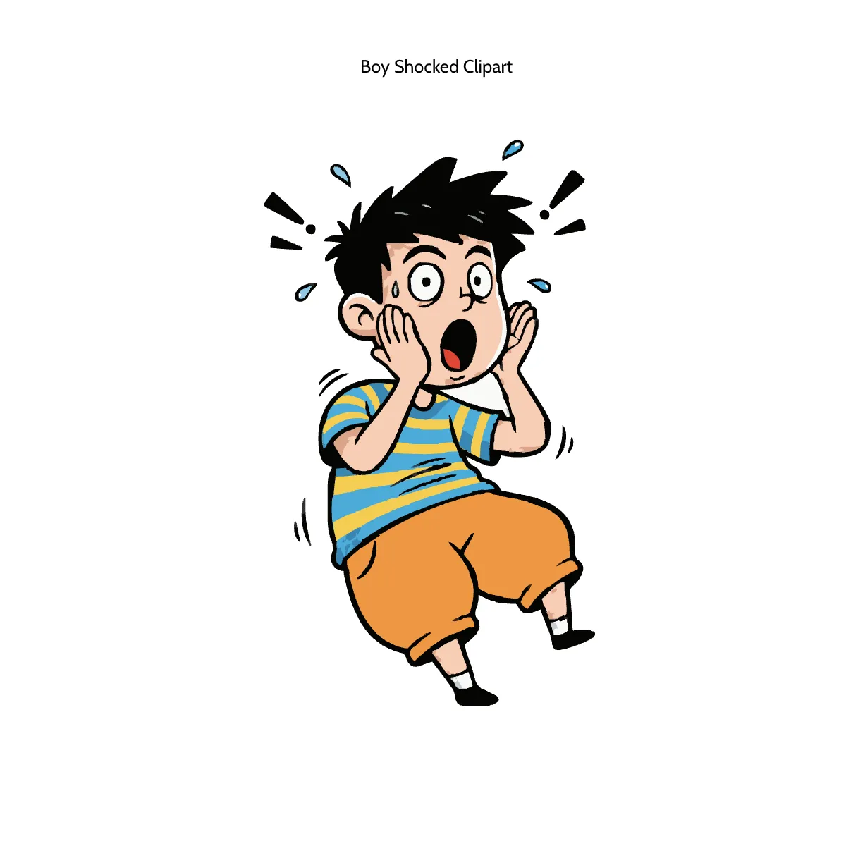 Free Boy Shocked Clipart Template to Edit Online
