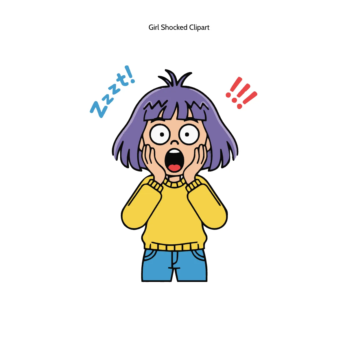 Free Girl Shocked Clipart Template to Edit Online