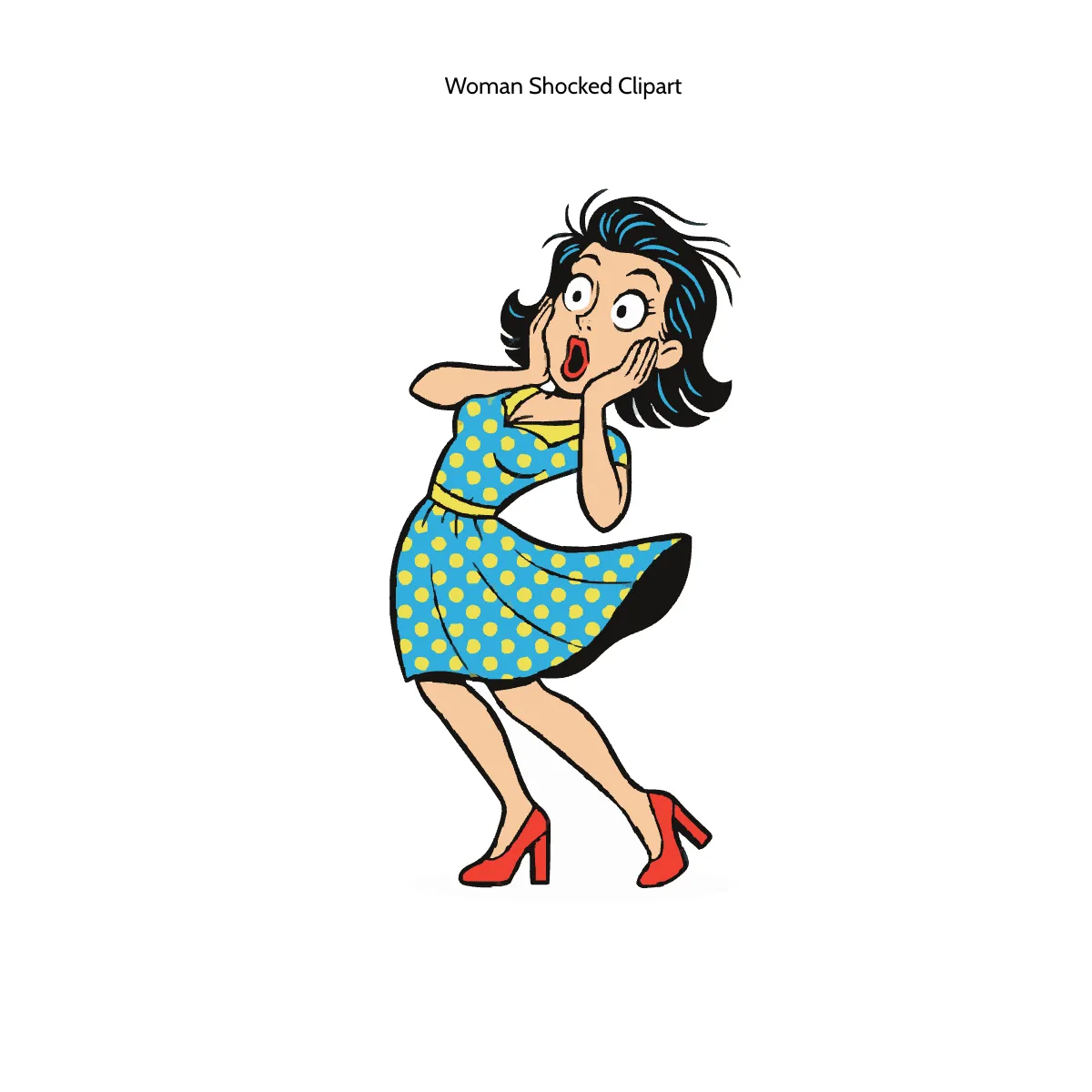 Free Woman Shocked Clipart Template to Edit Online