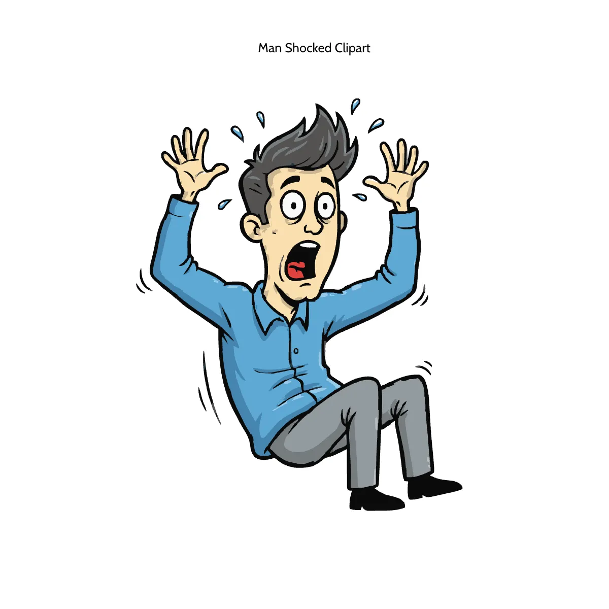 Free Man Shocked Clipart Template to Edit Online