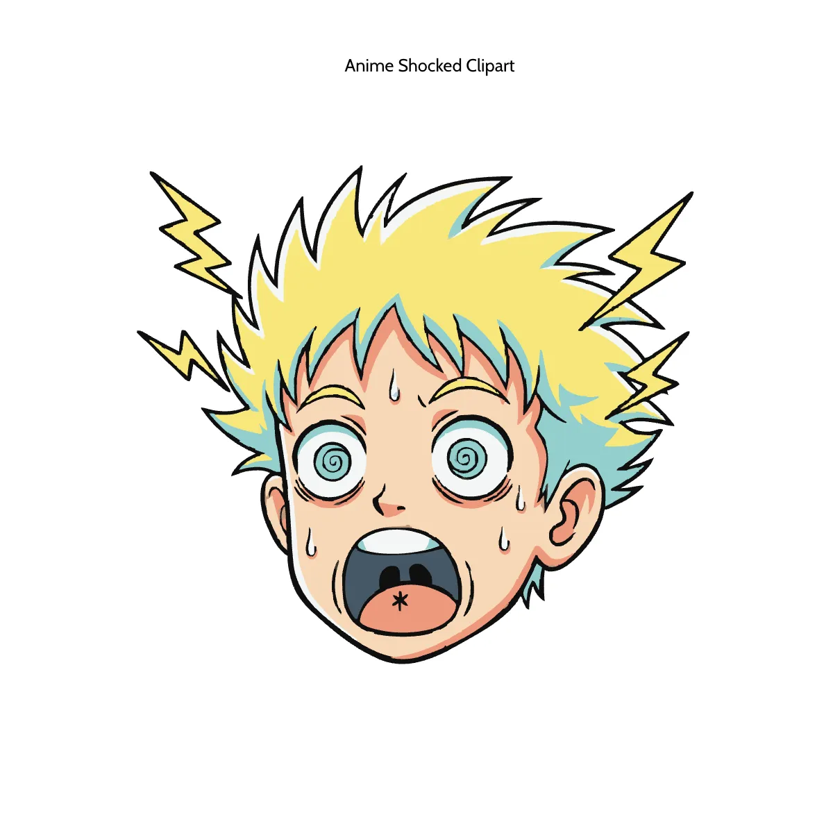 Free Anime Shocked Clipart Template to Edit Online