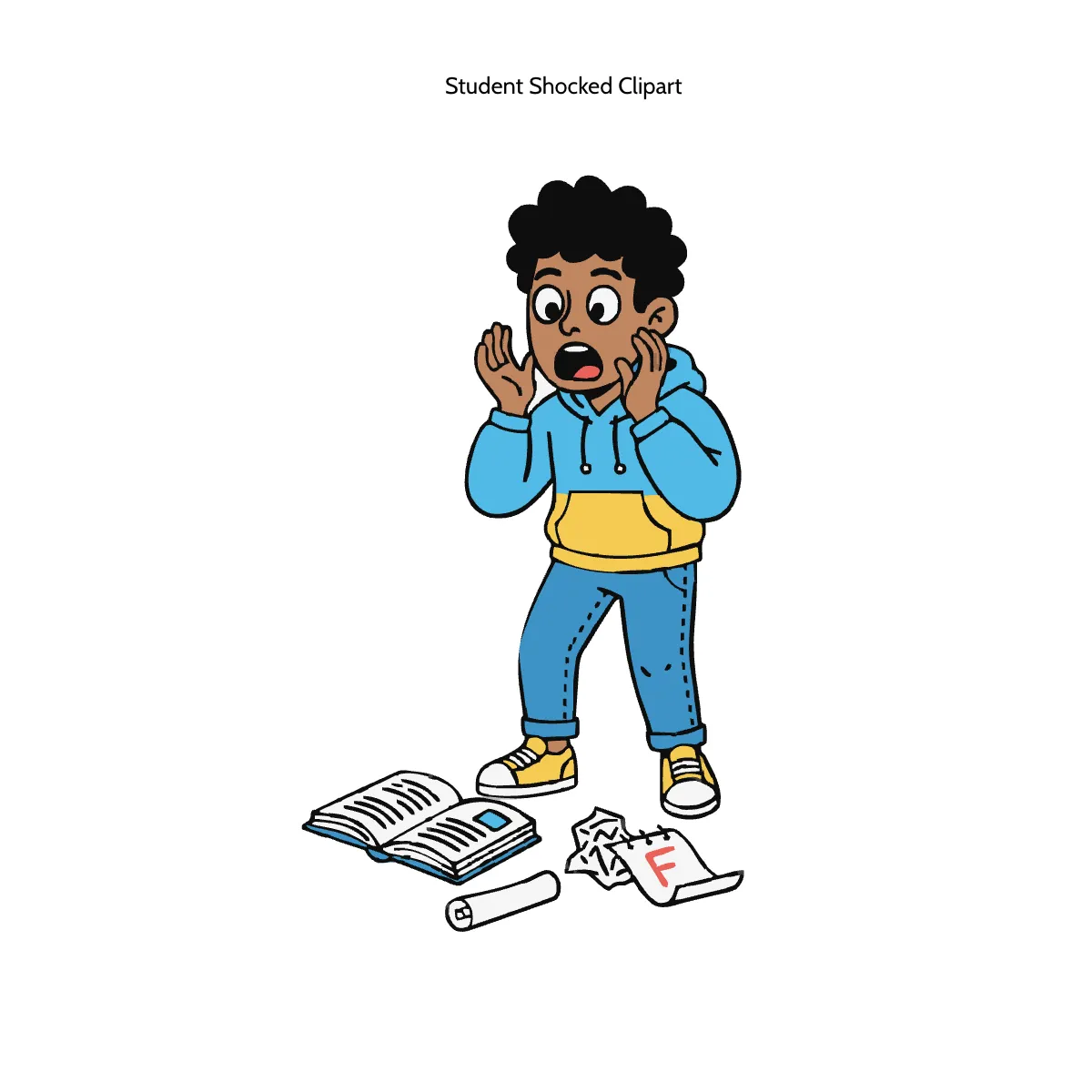 Free Student Shocked Clipart Template to Edit Online