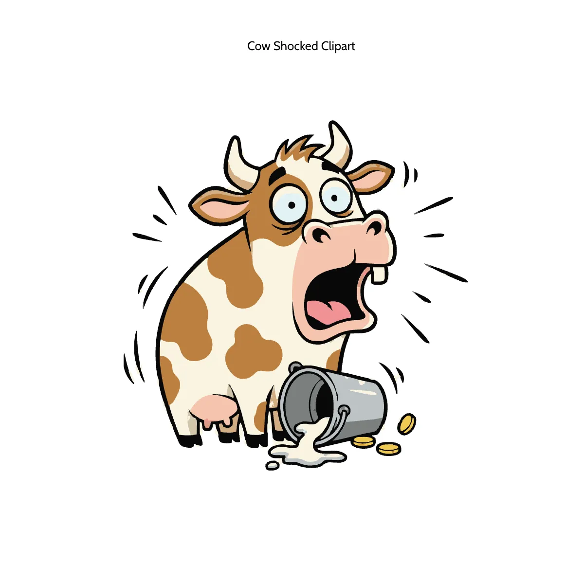 Free Cow Shocked Clipart Template to Edit Online