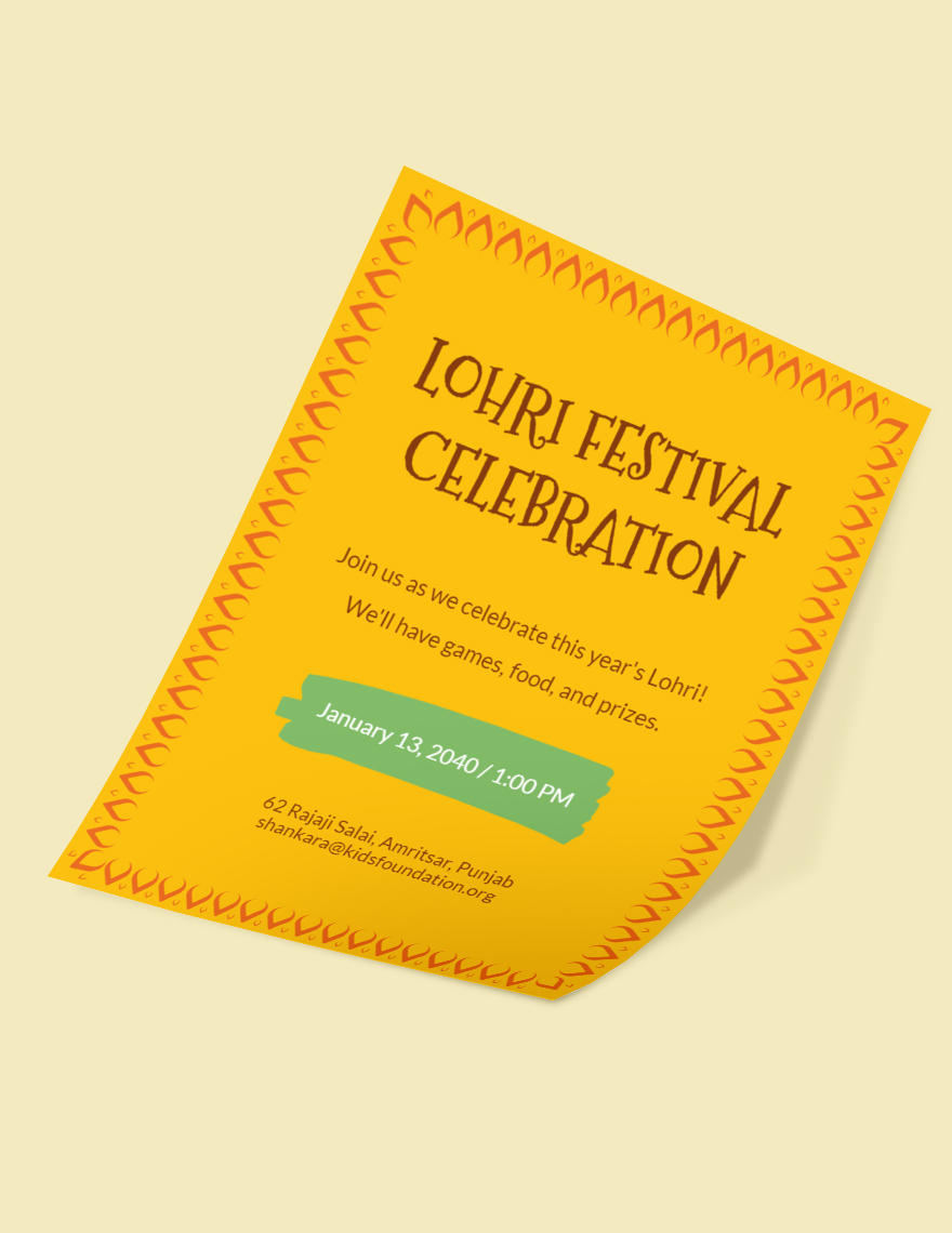 Lohri Celebration Flyer Template
