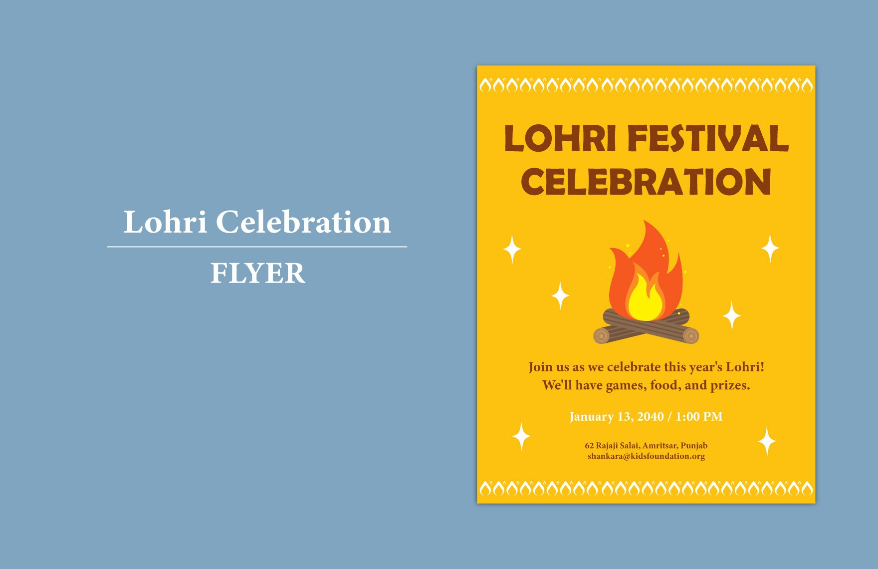 Lohri Celebration Flyer Template