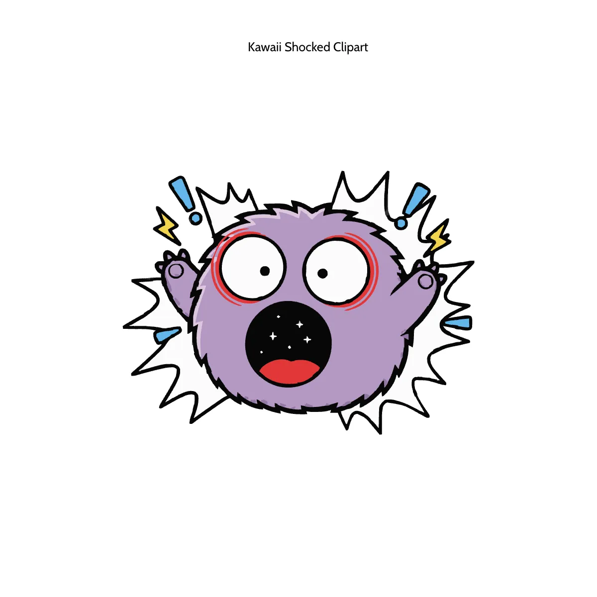 Free Kawaii Shocked Clipart Template to Edit Online