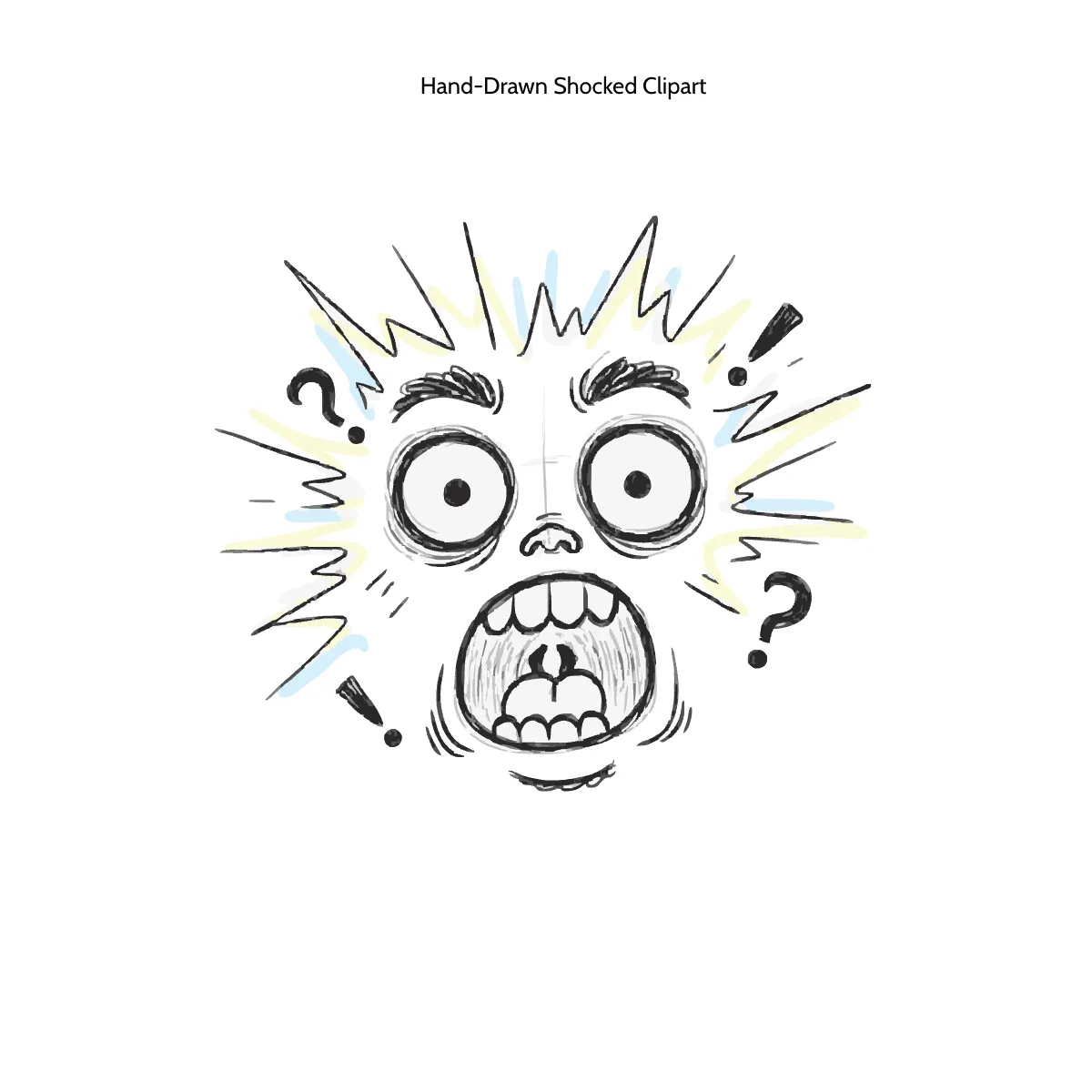 Free Hand-Drawn Shocked Clipart Template to Edit Online