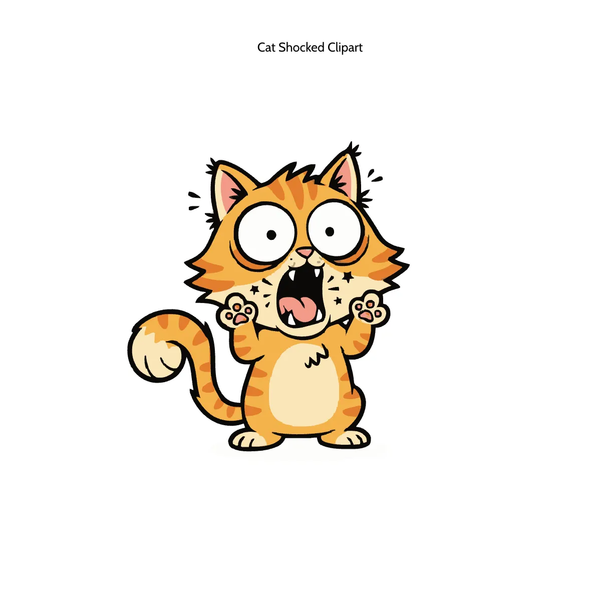 Free Cat Shocked Clipart Template to Edit Online