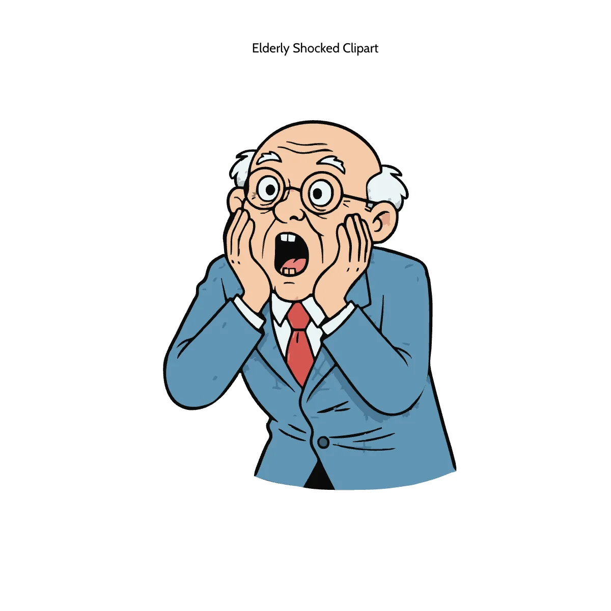 Free Elderly Shocked Clipart Template to Edit Online