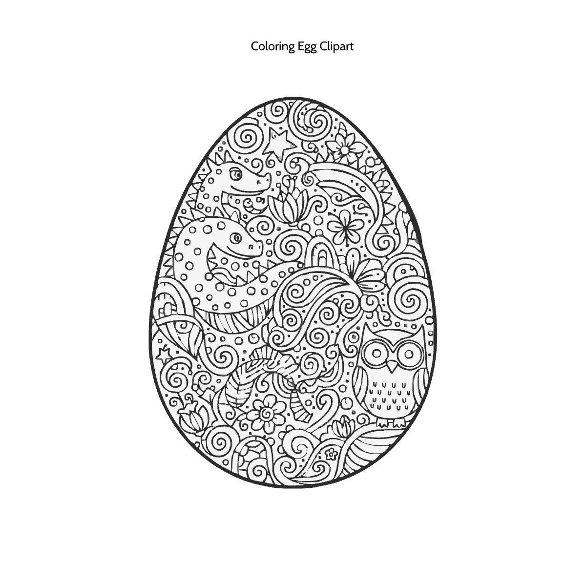 Free Coloring Egg Clipart Template to Edit Online