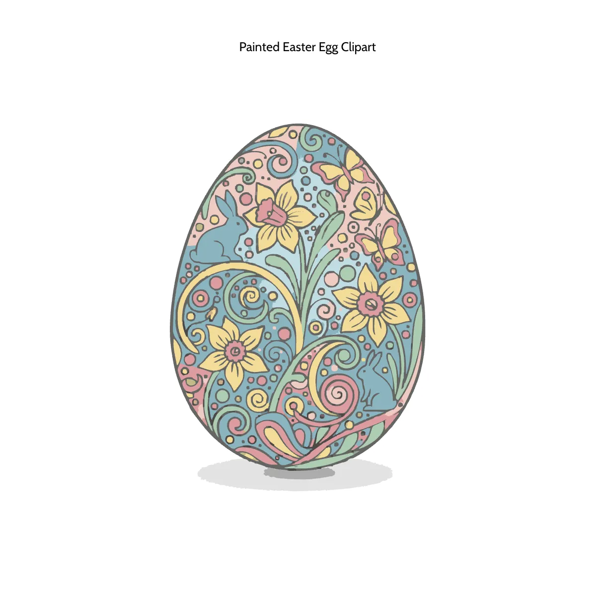 Free Painted Easter Egg Clipart Template to Edit Online