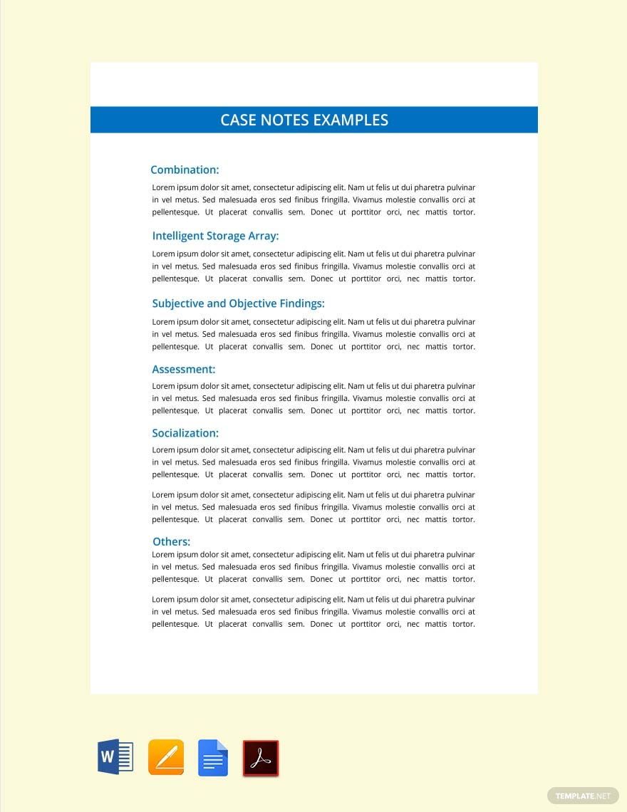 Case Notes Template