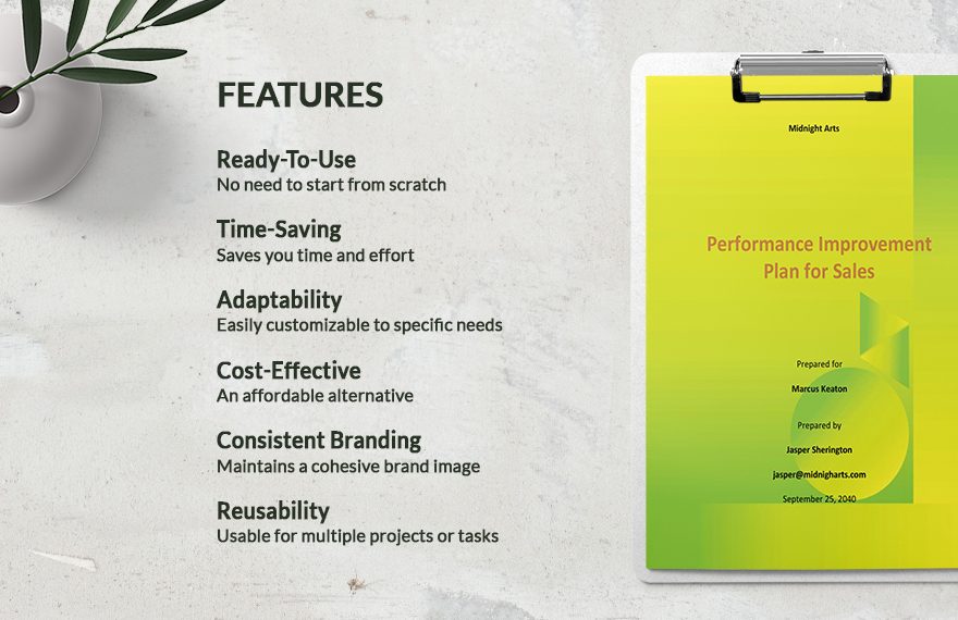 Performance Improvement Plan Template for Sales