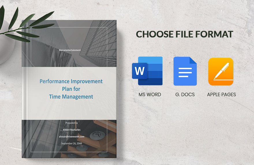 Performance Improvement Plan for Time Management Template