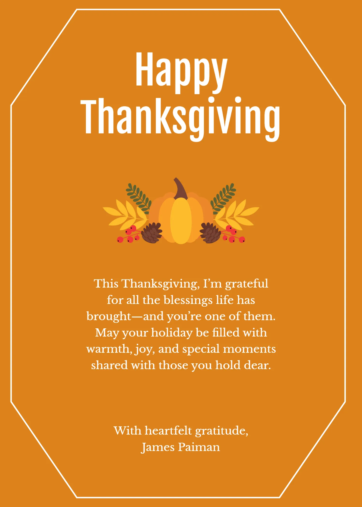 Free Printable Thanksgiving Wishes Template to Edit Online