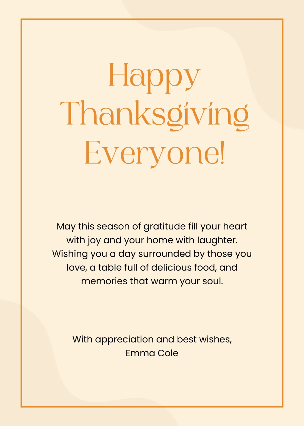 Free Happy Thanksgiving Wishes Template to Edit Online