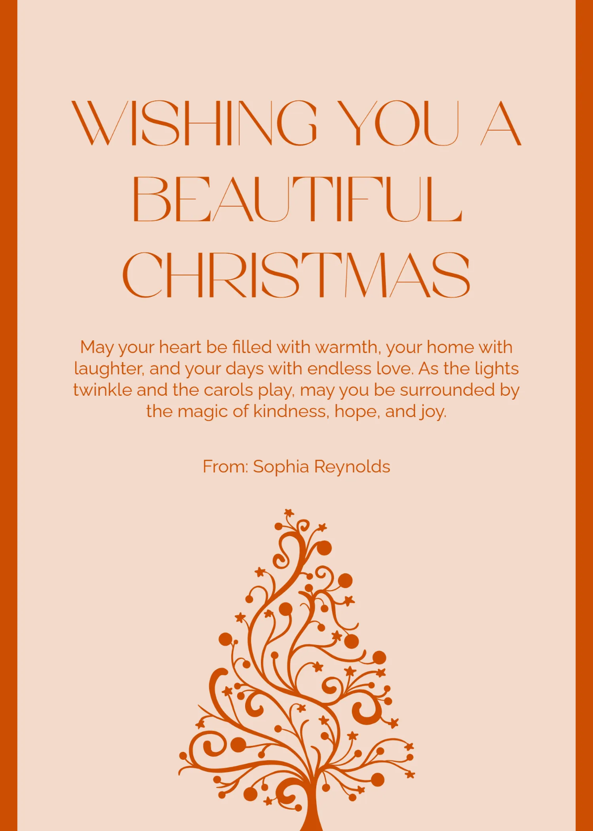 Free Beautiful Merry Christmas Wishes Template to Edit Online