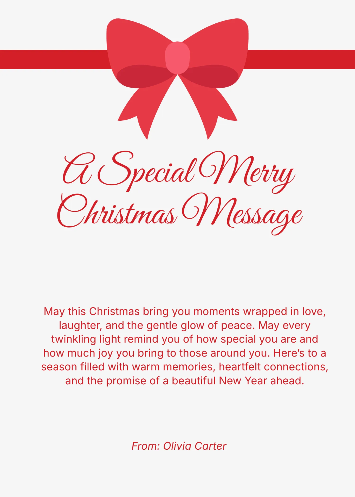 Free Special Merry Christmas Message Template to Edit Online