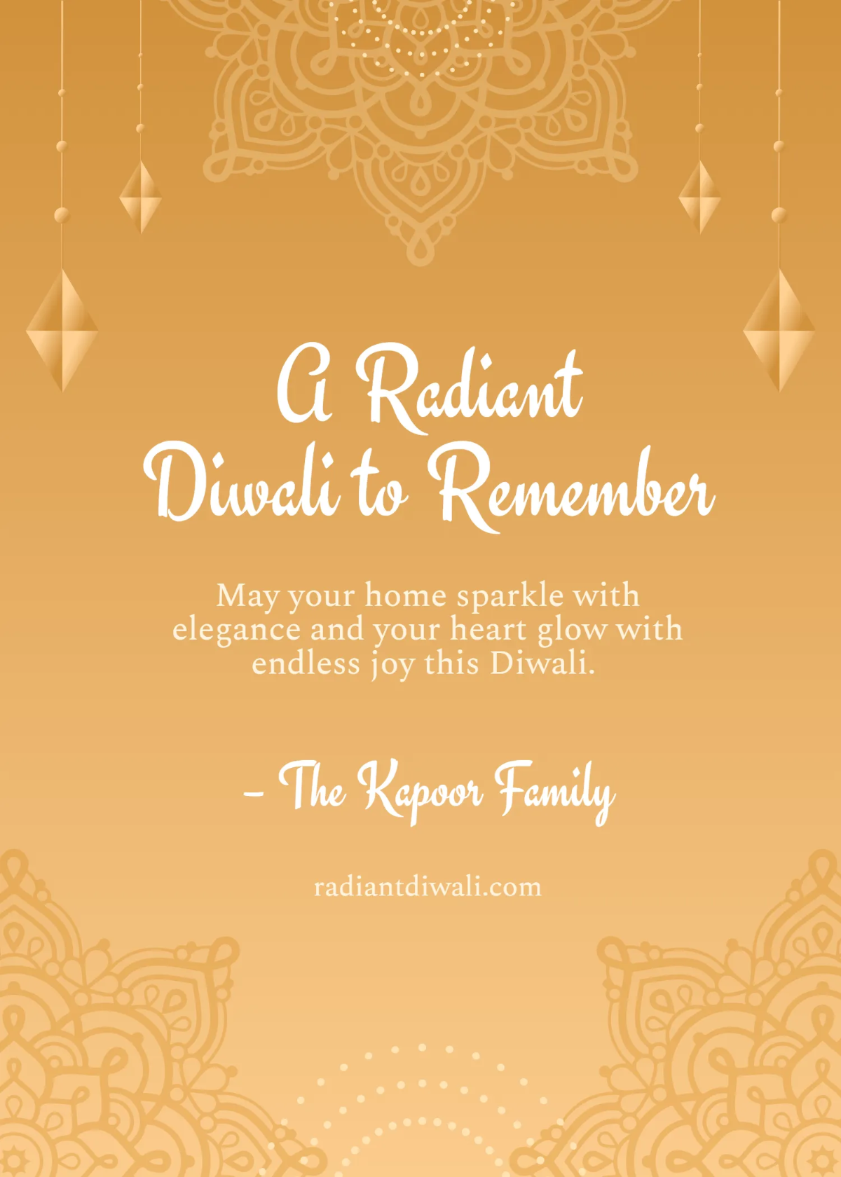 Free Elegant Diwali Decoration Message Template to Edit Online