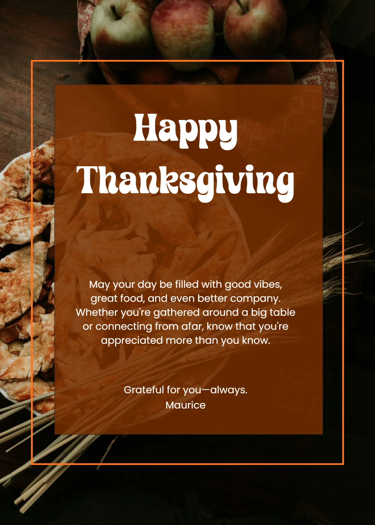 Free Modern Thanksgiving Wishes Template to Edit Online