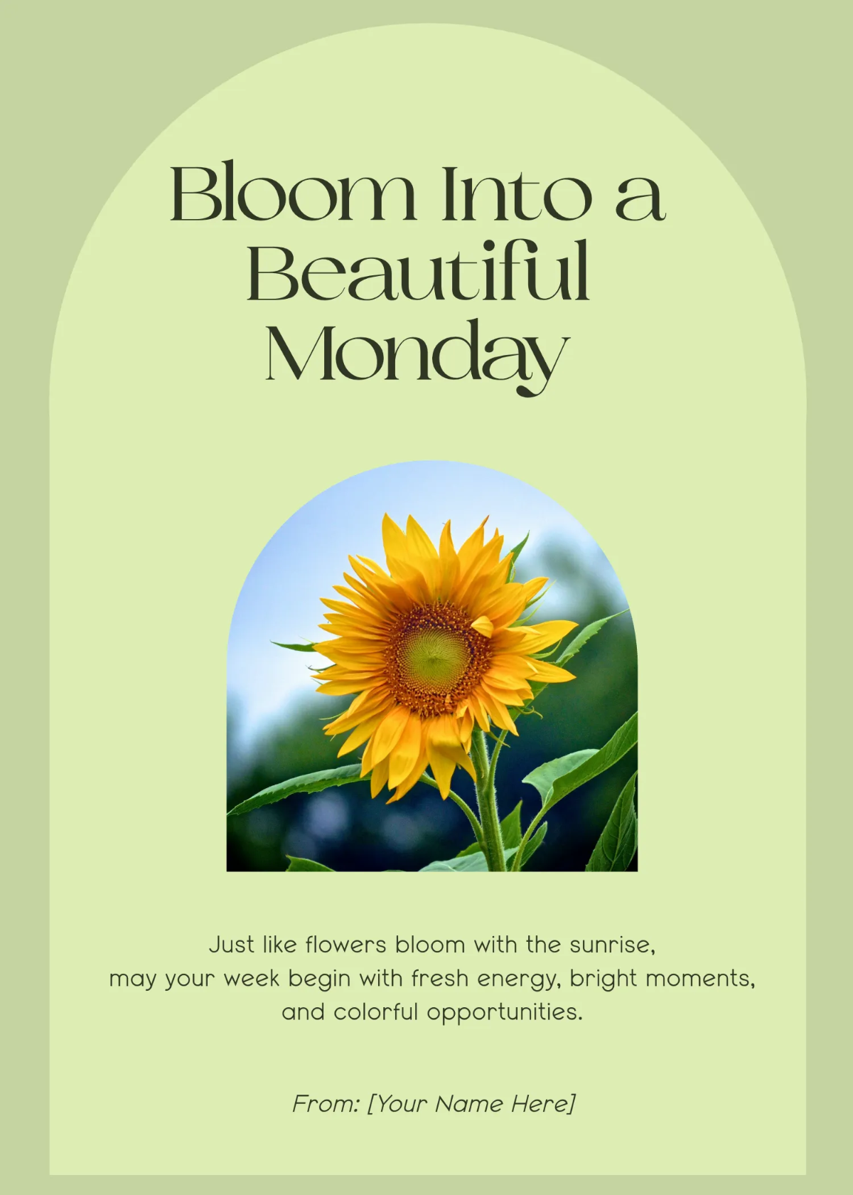 Free Flower Happy Monday Wishes Template to Edit Online