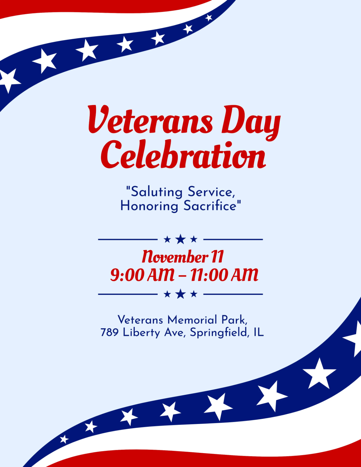 Free Veterans' Day Flyer Template to Edit Online