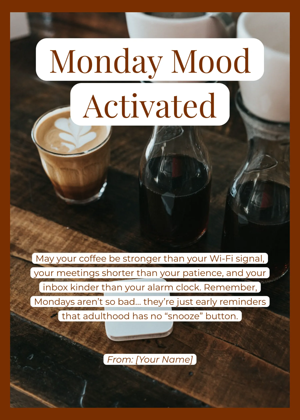 Free Funny Happy Monday Wishes Template to Edit Online