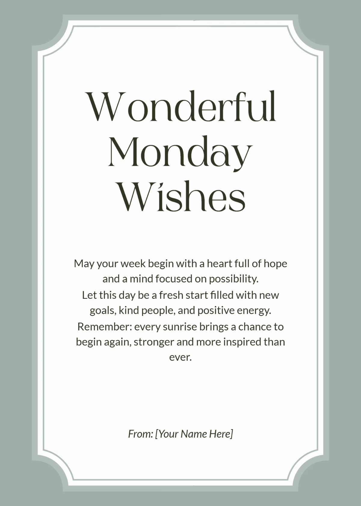 Free Wonderful Happy Monday Wishes Template to Edit Online