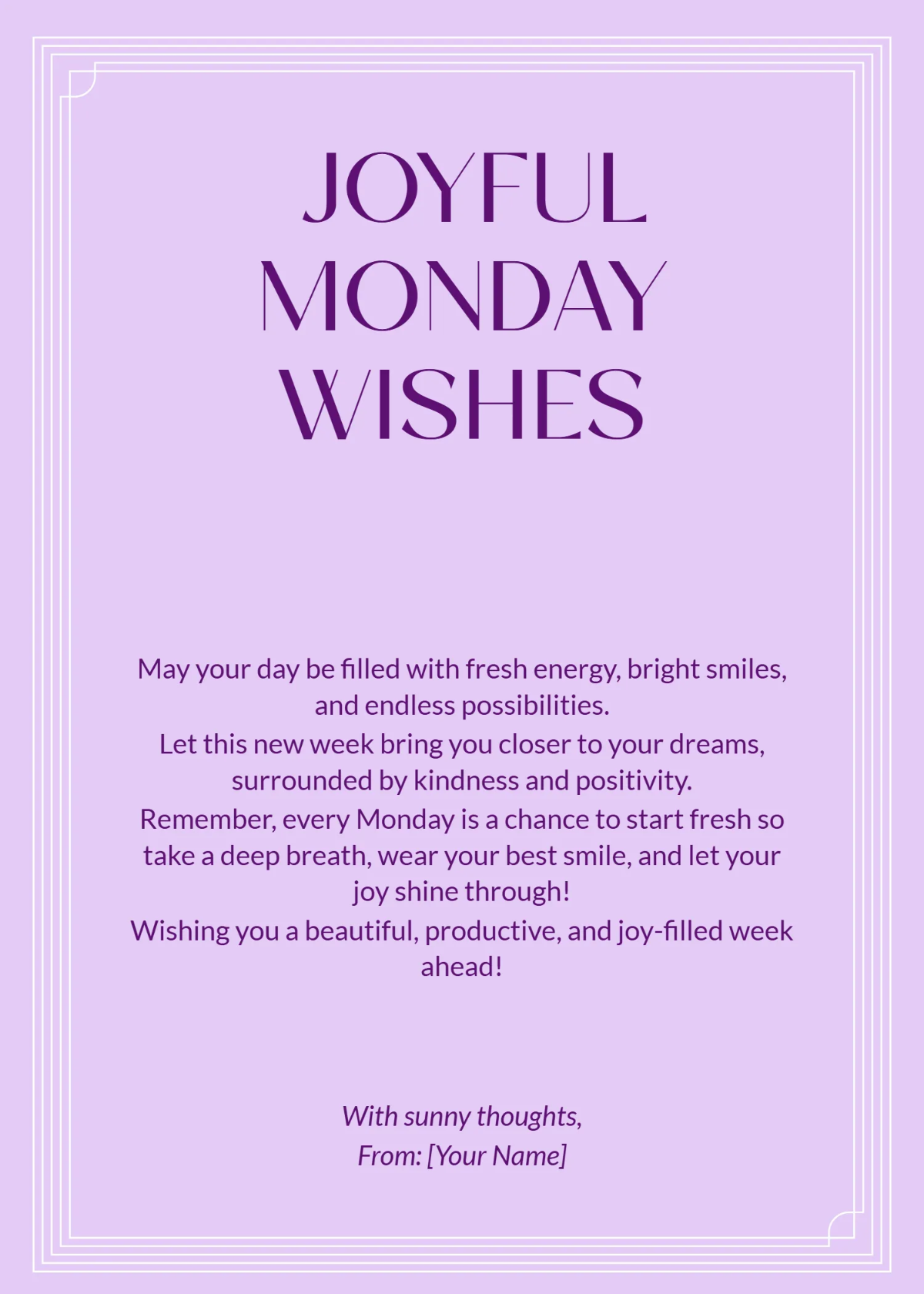 Free Joyful Happy Monday Wishes Template to Edit Online
