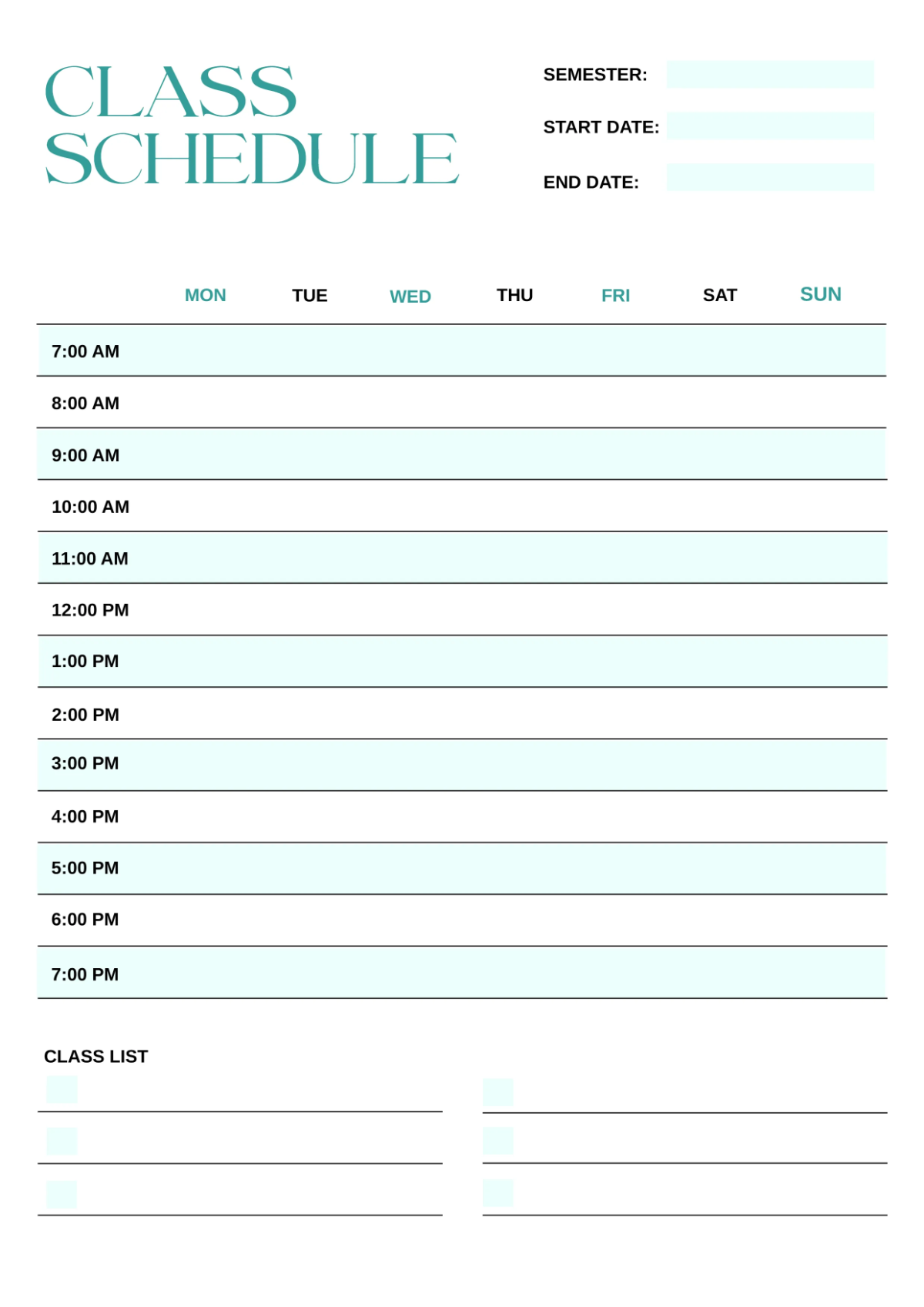 Free Editable Classroom Schedule Template to Edit Online Free Editable Classroom Schedule Template to Edit Online