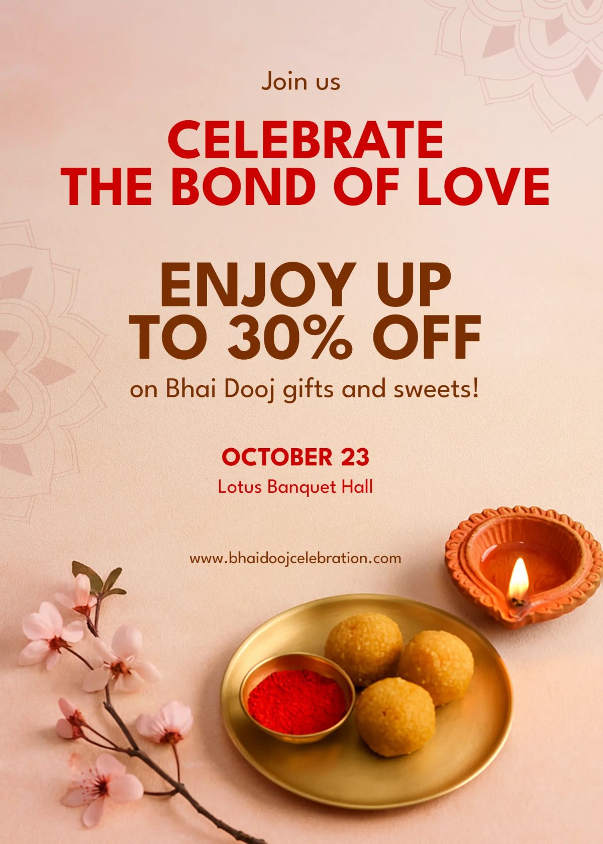 Free Professional Bhai Dooj Invitation Template to Edit Online