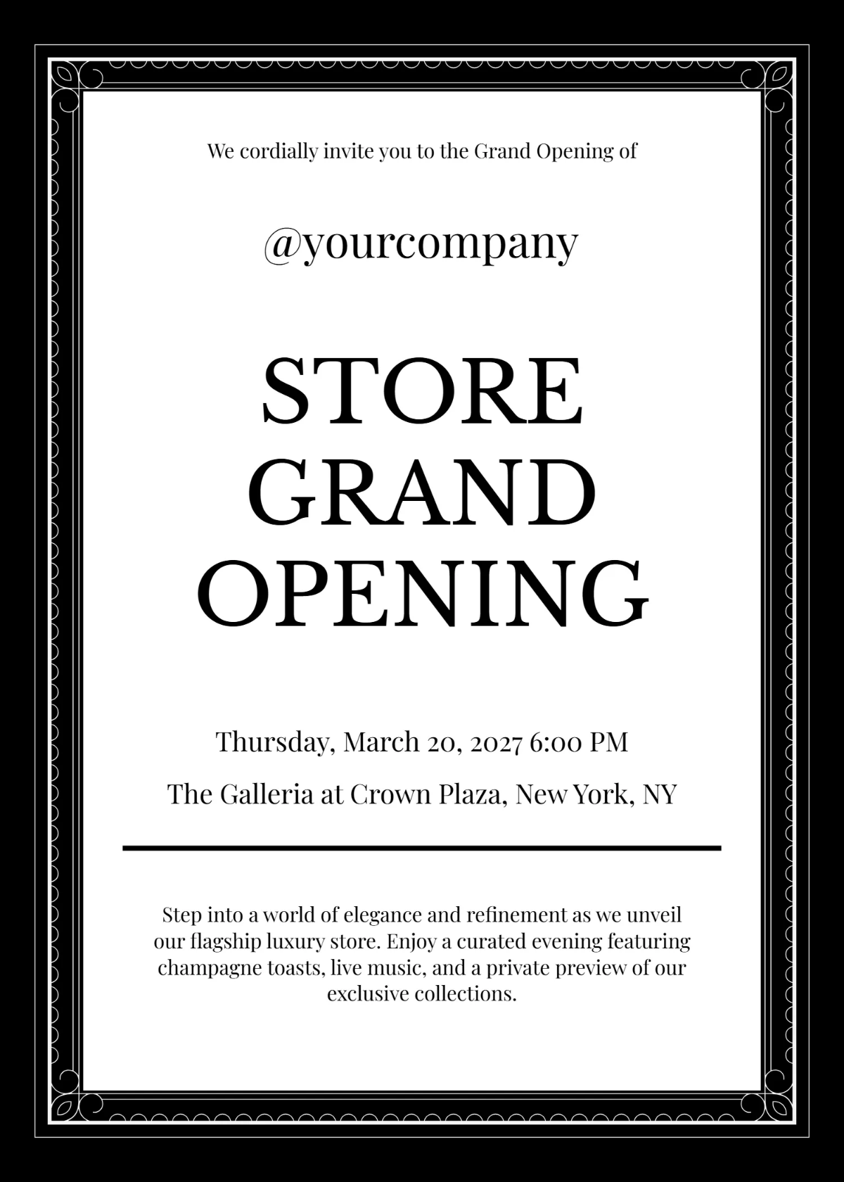 Free Luxury Store Launch Invitation Template to Edit Online Free Luxury Store Launch Invitation Template to Edit Online