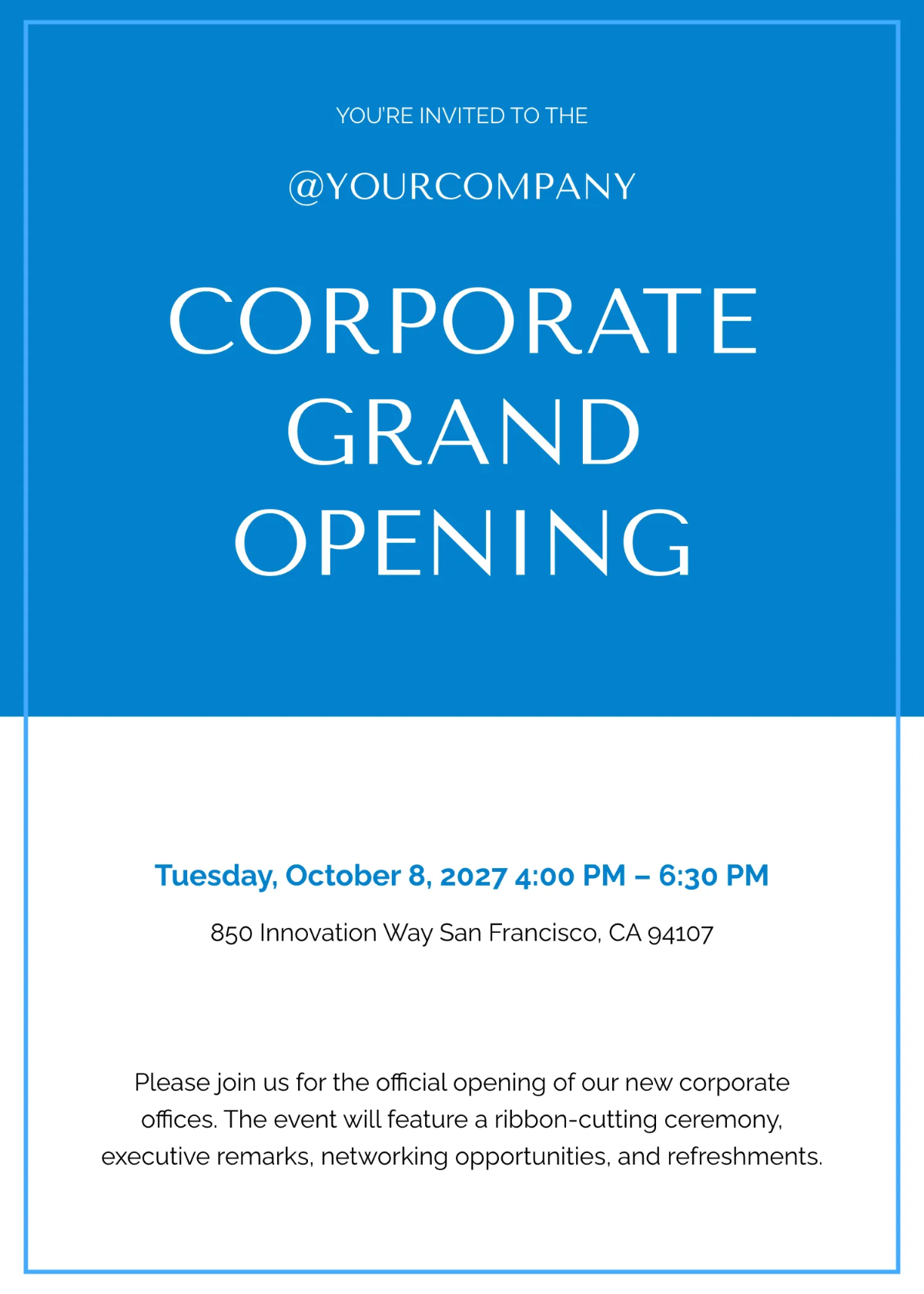 Free Corporate Grand Opening Invitation Template to Edit Online Free Corporate Grand Opening Invitation Template to Edit Online