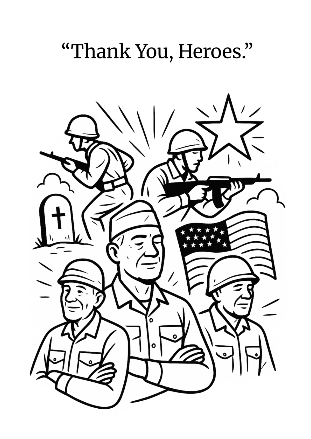Free Veterans' Day Drawing Template to Edit Online