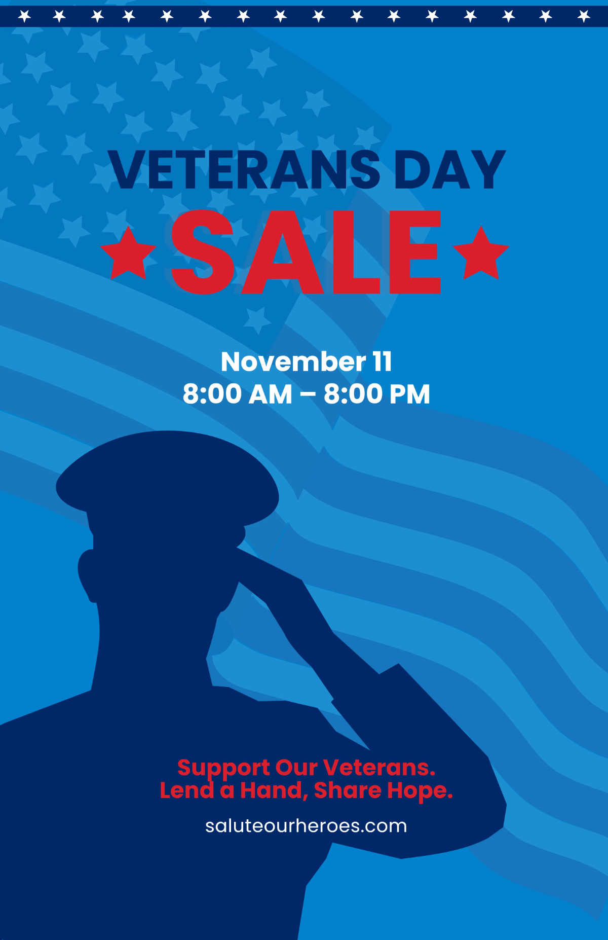 Free Veterans' Day Sale Template to Edit Online