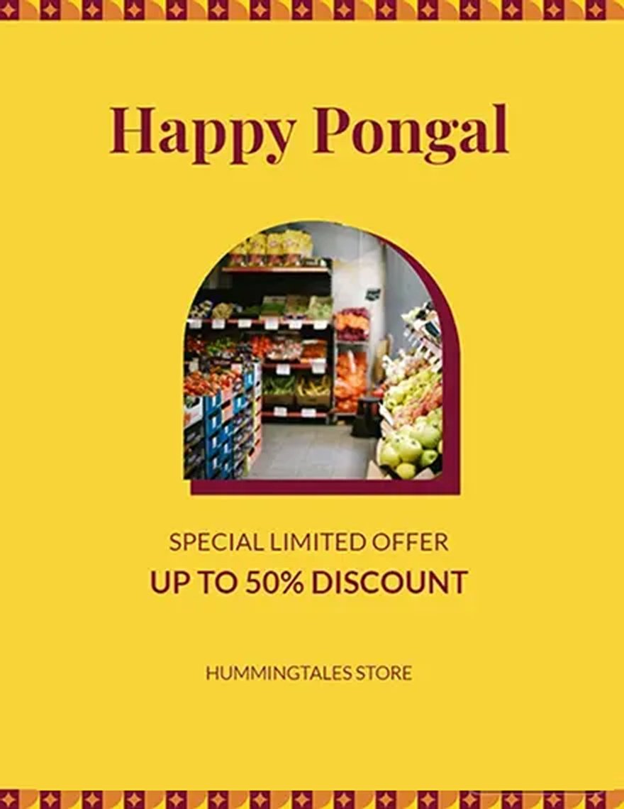 Free Pongal Celebration Flyer Template