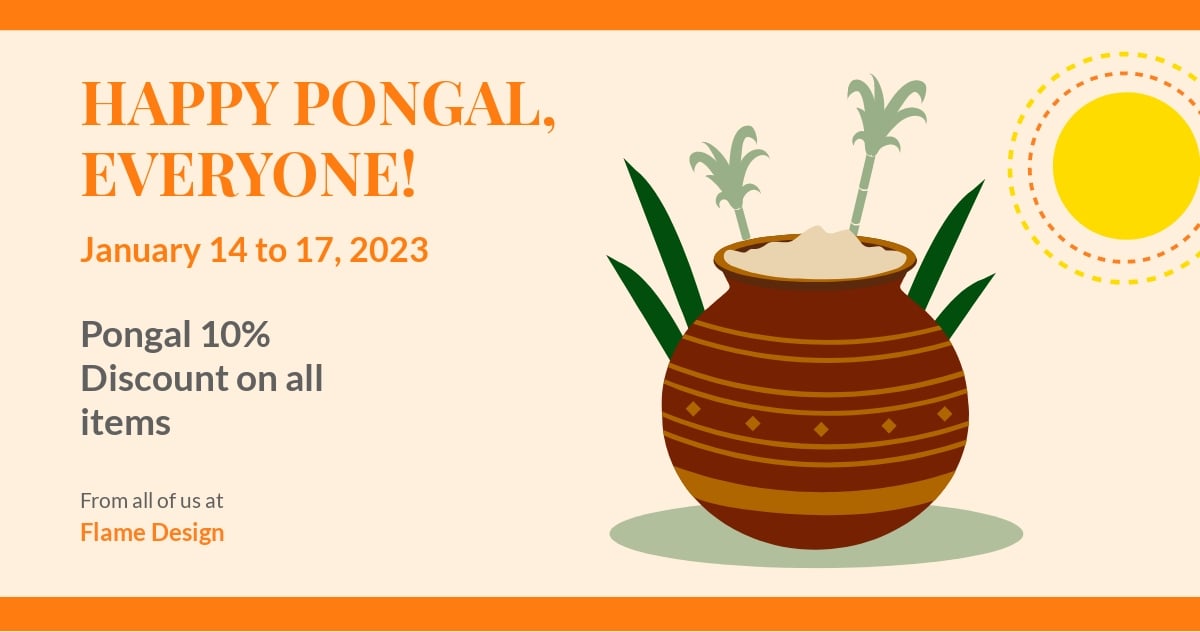 Free Happy Pongal Facebook Post Template