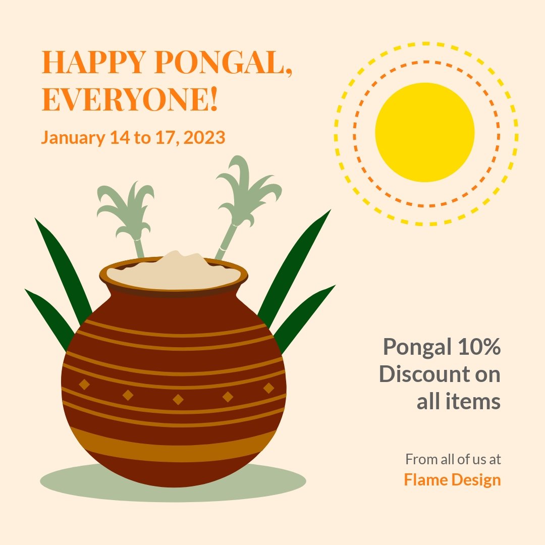 Free Happy Pongal Instagram Post Template
