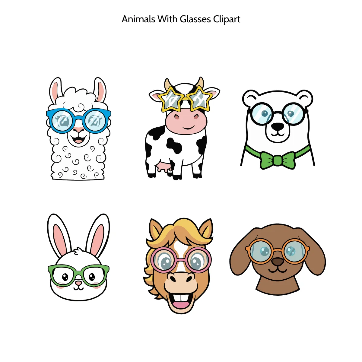 Free Animals With Glasses Cartoon Vector Clipart (PNG, SVG) to Edit Online Free Animals With Glasses Cartoon Vector Clipart (PNG, SVG) to Edit Online