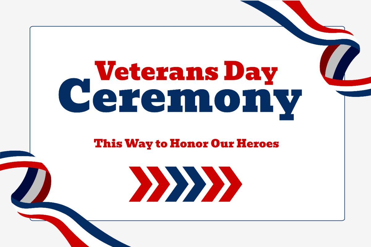 Free White Veterans' Day Sign Template to Edit Online