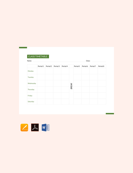 Free-Class-Timetable-Template