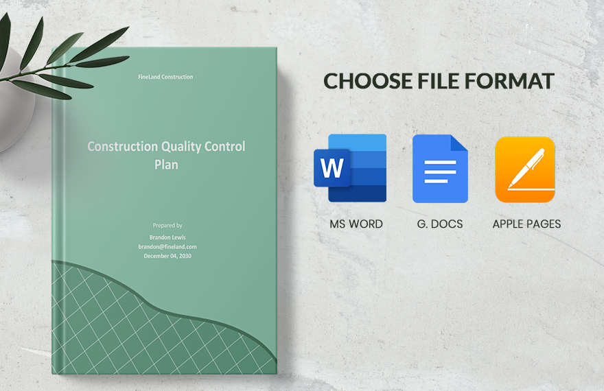 Sample Construction Quality Control Plan Template