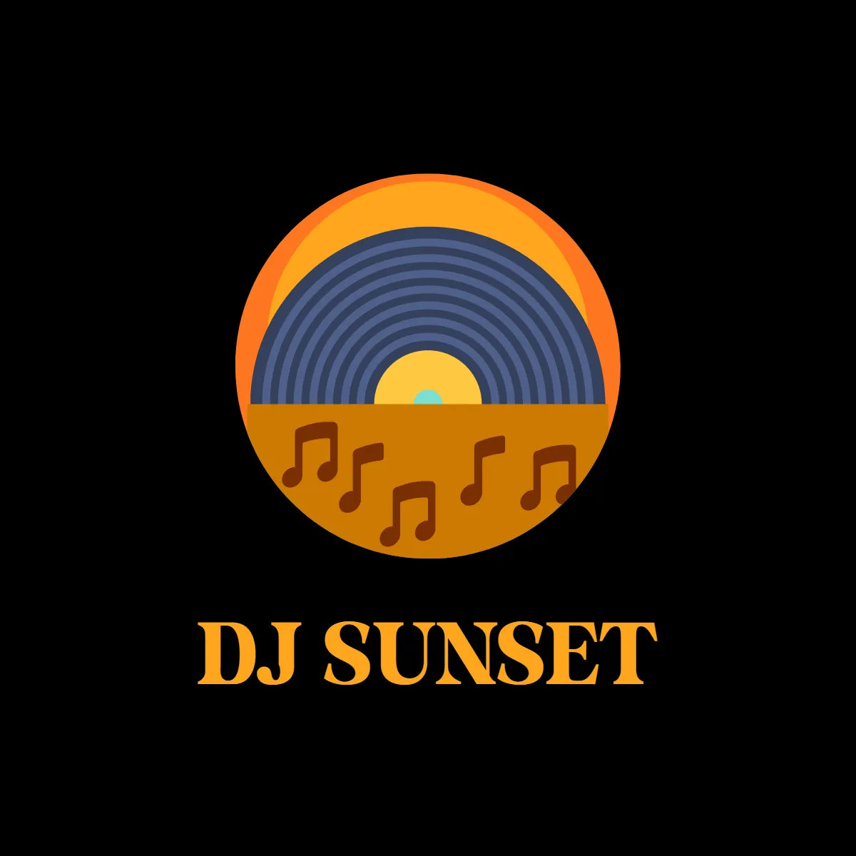 Free Sunset DJ Logo Template to Edit Online