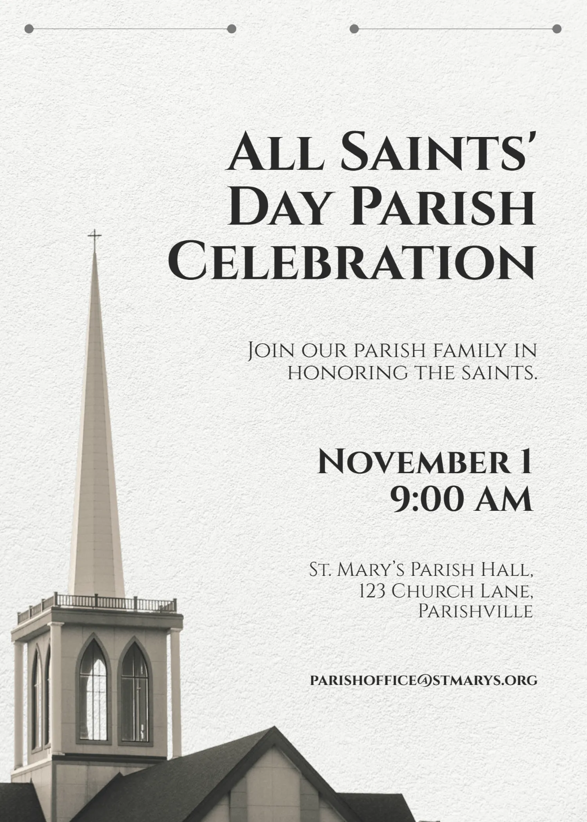 Free All Saints' Day Parish Invitation Design Template to Edit Online Free All Saints' Day Parish Invitation Design Template to Edit Online
