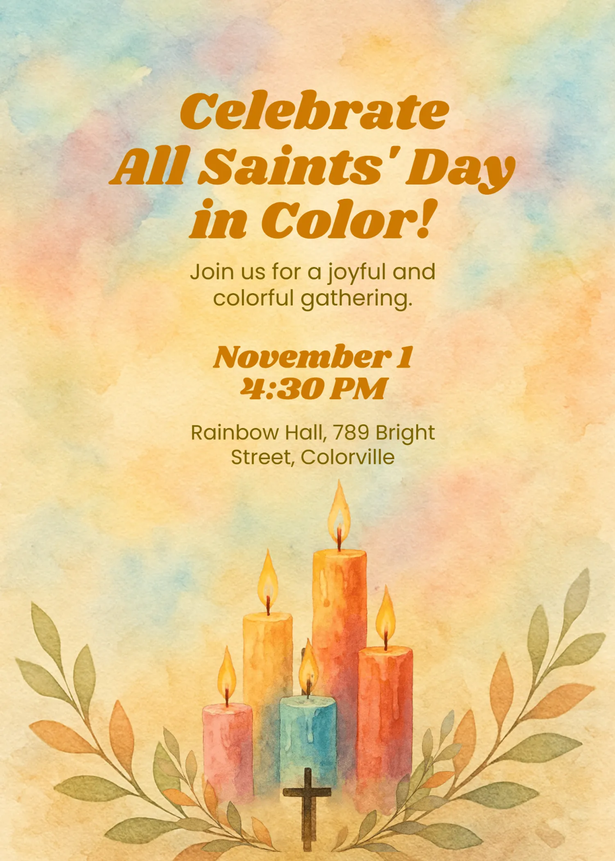 Free Colorful All Saints' Day Invitation Art Template to Edit Online Free Colorful All Saints' Day Invitation Art Template to Edit Online