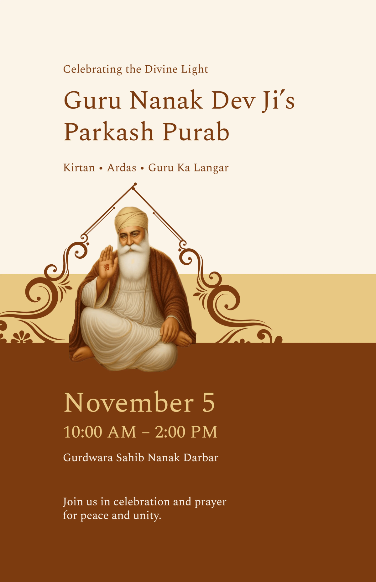 Free Minimalist Guru Nanak Birthday Poster Template to Edit Online Free Minimalist Guru Nanak Birthday Poster Template to Edit Online