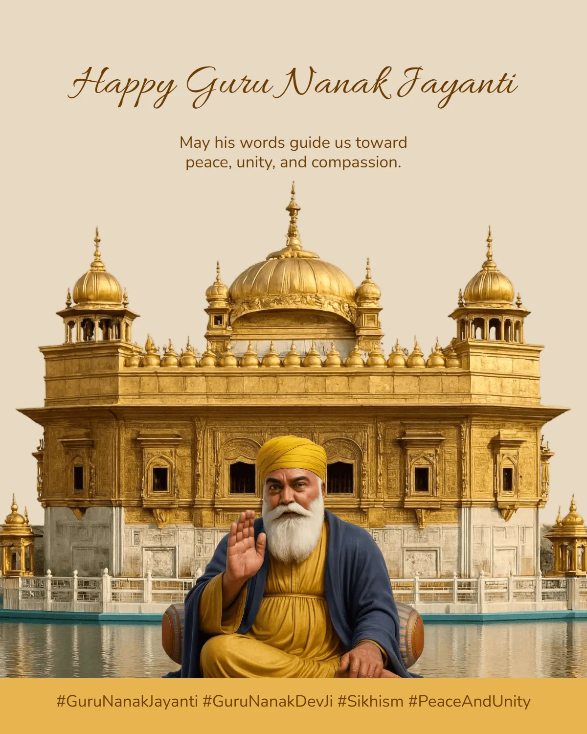 Free Modern Guru Nanak Dev Social Media Template to Edit Online