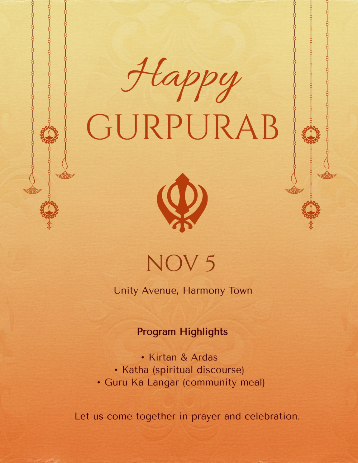 Free Gurpurab Celebration Flyer Template to Edit Online