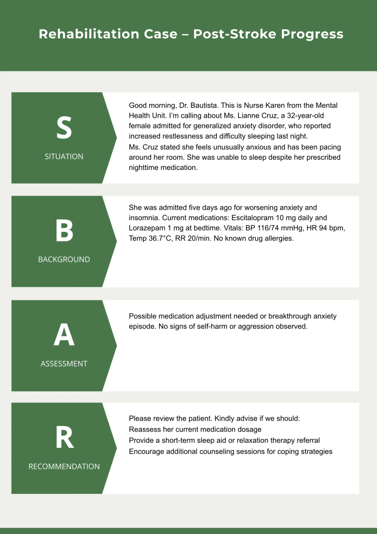 Free Minimalist SBAR Template to Edit Online