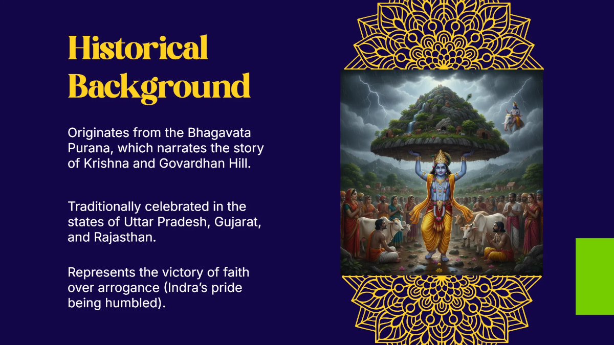Free Govardhan Puja Presentation Template to Edit Online